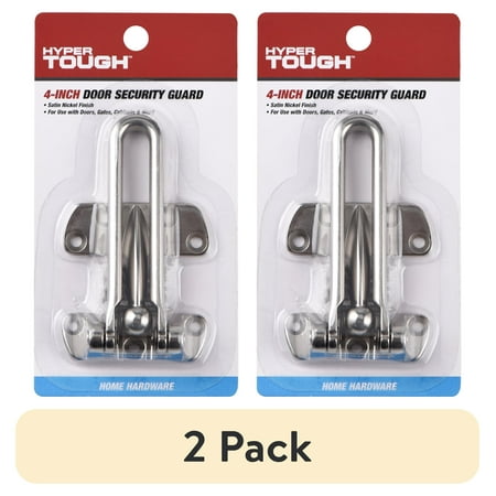 (2 pack) Hyper Tough New 4 inch New Steel Door Security Guard, Zinc Die Cast, Satin Nickel, mounting hardware included
