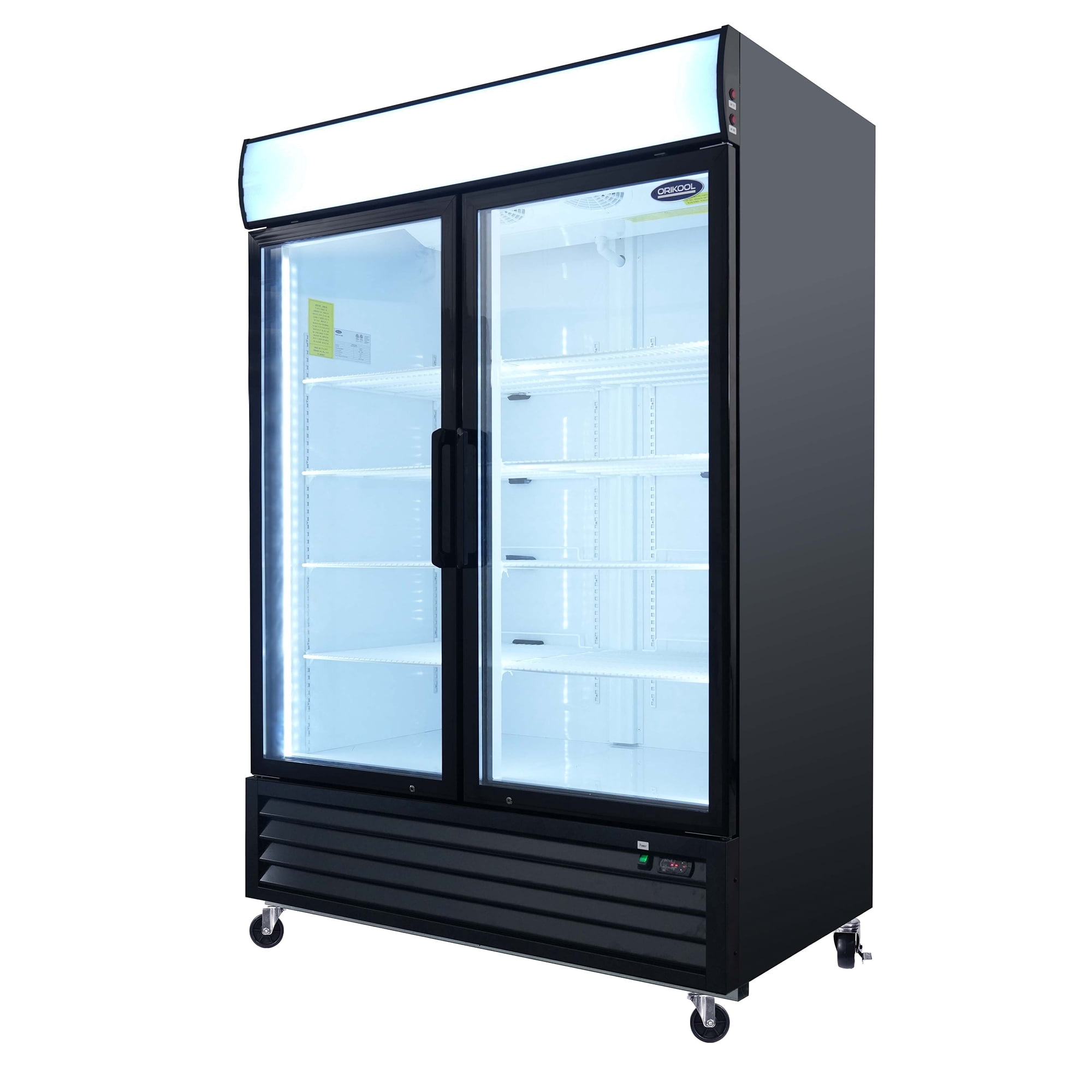 Danolapsi Glass Door Merchandiser Refrigerator 44.7 Cu.ft/19.3 Cu.ft/70 Cu.ft Swing Door Commercial Display Refrigerators Merchandising Refrigeration with LED Top Panel