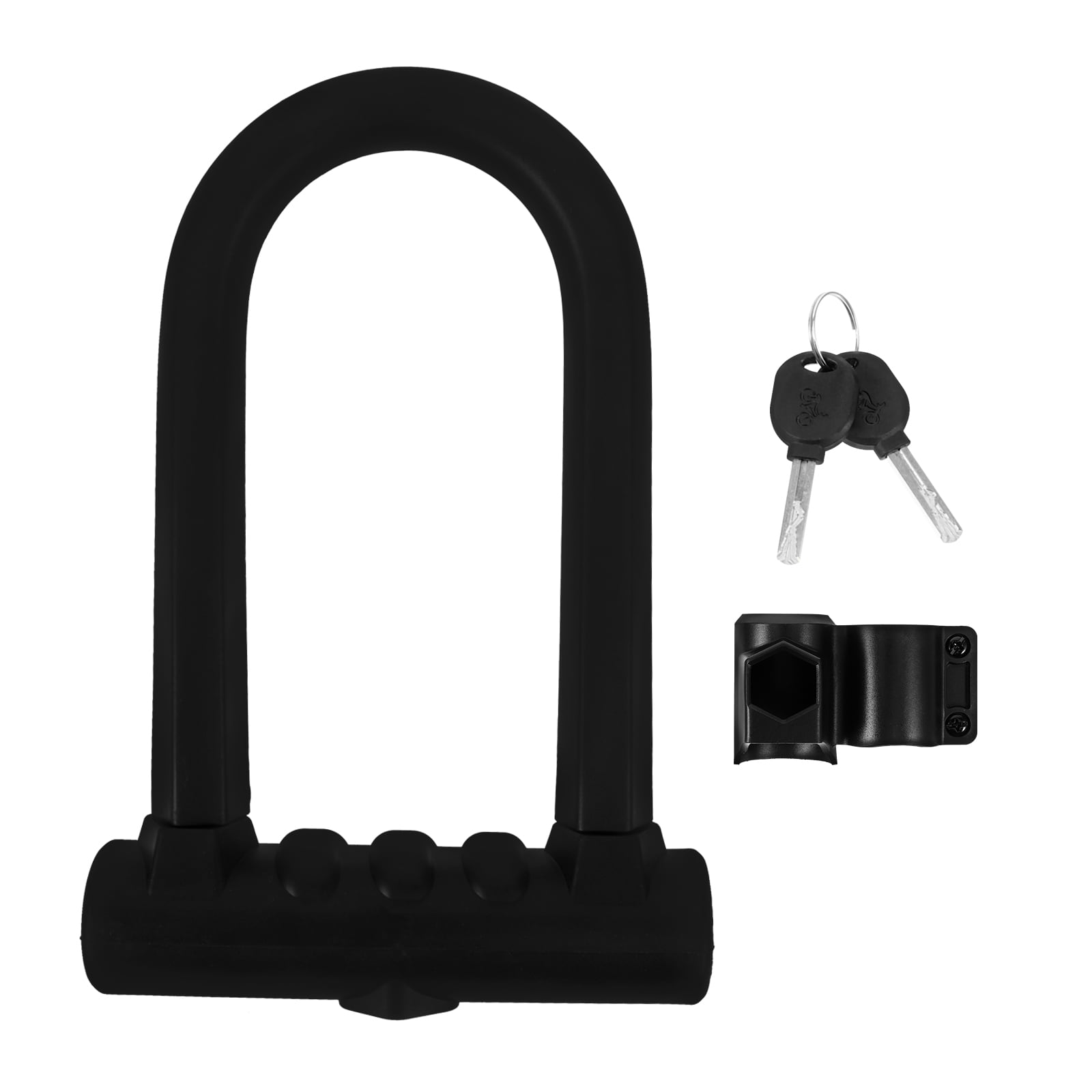 Milisten Bike U Lock Heavy Duty Lock for Bicycle with Anti Cutting Feature Black 1 Set