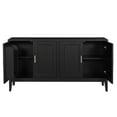 thumbnail image 6 of GDF Studio Stylish 4-Door Sideboard with Adjustable Shelves and Elegant Silver Bar Handles, Black, 6 of 13
