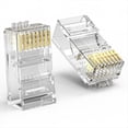 thumbnail image 3 of 100 Conectores RJ45 CAT6 de Paso con Extremo de Cristal Chapado en , 8P8C, Crimpeado UTP, Conector Modular de Red Ethernet Estándar., 3 of 5