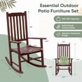 thumbnail image 2 of Devoko Outdoor Rocking Chair Set of 2, Solid Acacia Wood Patio Rocking Chairs with High Backrest, Porch Rocker for Patio Garden Balcony, Brown, 2 of 8