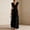 Black, variant on Morttic Women's Solid Color V-Neck Wrap Maxi Dress – Flutter Short Sleeve High Waist Side Ruffle Elegant Wedding Guest Dress Navy Blue,S