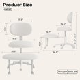 thumbnail image 3 of Pinmoco Ergonomic Cross Legged Swivel Chair for Adults, Adjustable Height and Egg-Shaped, Meditation & ADHD Chair with Back Support, Teddy Fabric, White, 3 of 9