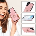 thumbnail image 4 of Feishell Fit for Samsung Galaxy Note 10 Case with 360° Rotatable Ring Holder,Shockproof Drop Resistant Premium Plain PU Leather Soft TPU Card Slots Kickstand Back Protective Phone Case,Pink, 4 of 8