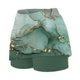 thumbnail image 4 of 2 In 1 Skorts Skirts for Women 2 In 1 High Waisted Tennis Skirt with Built-In Shorts Quick Dry for Athletic Gym Running Shorts with Liner Pockets,Green,M, 4 of 6