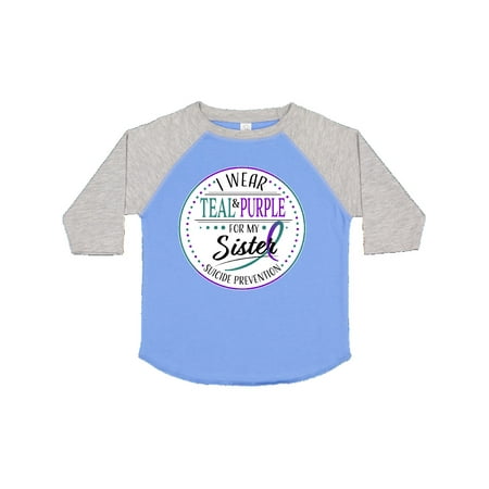 

Inktastic Suicide Prevention- I Wear Teal and Purple for My Sister Gift Toddler Boy or Toddler Girl T-Shirt