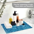 thumbnail image 5 of Acrylic Tray 15.7*11.8*1.9 Inch Transparent Tray Food Tray Tea Cup Tray Serving Trays Cosmetics Storage Kitchen Table Bathroom Sundry Storage Blue Corrugated Stone, 5 of 7