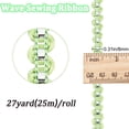 thumbnail image 2 of 27 Yards 8mm Green RIC Rac Ribbon Bulk Metallic Trim Wave Yarn Rick Rack Wave Sewing Zig Zag Bending Fringe Lace Trim for Sewing Making Gift Wrapping DIY Christmas Decor Supplies, 2 of 6