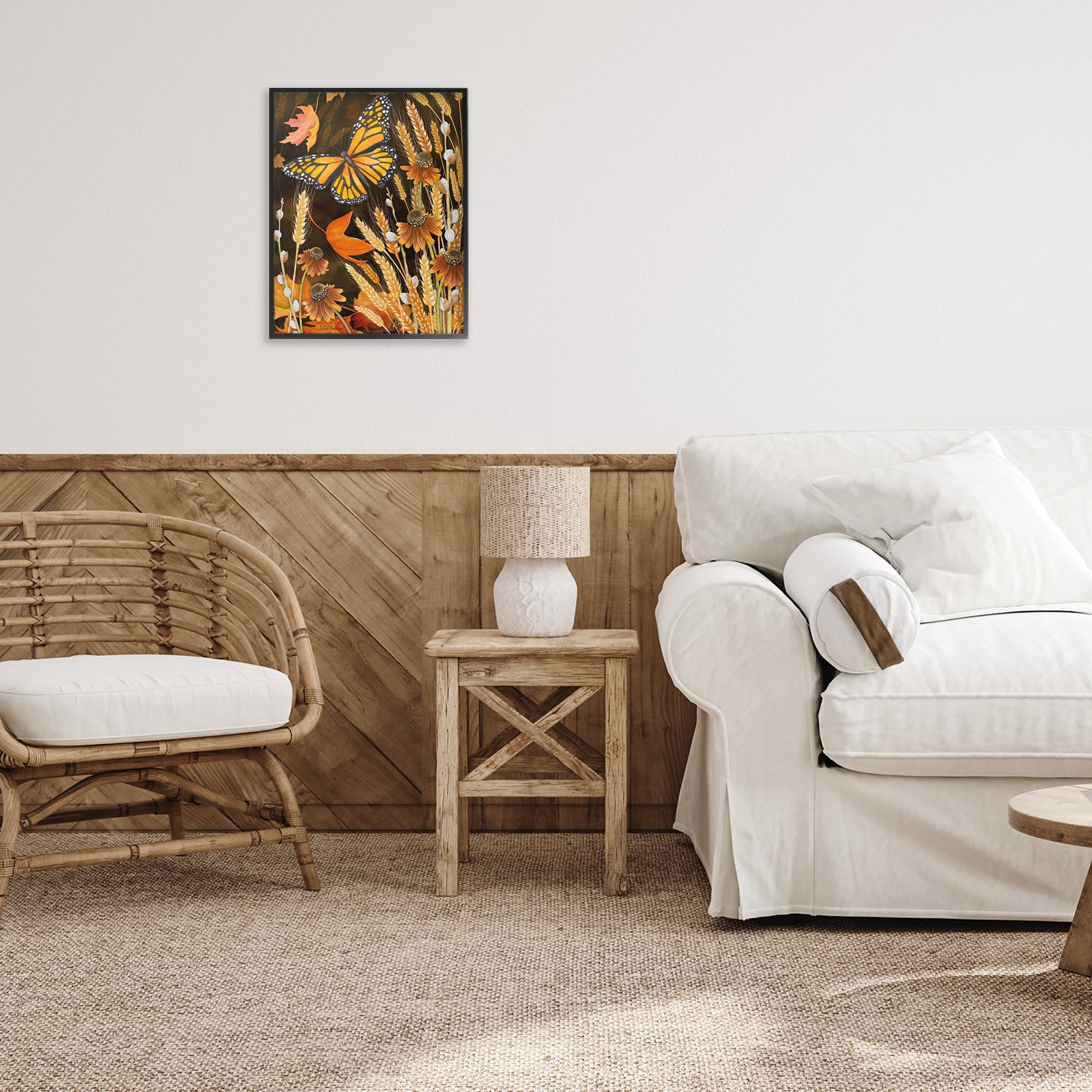 Stupell Industries Fall Motif Midnight Garden Black Framed Giclee Art, design by Nicole Tamarin