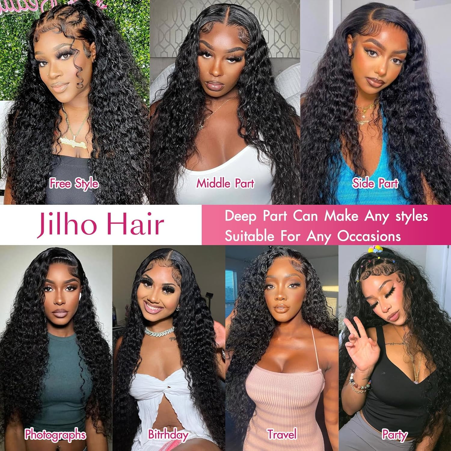 Spou 13x6 Water Wave Lace Front Wigs Human Hair Pre Plucked HD Transparent,200% Density Lace Frontal Wigs Human Hair Wigs for Women