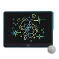 thumbnail image 4 of Teqhome One-Touch Erase & Lock LCD Writing Tablet for Kids, Reusable Doodle Board with Stylus, for Toddler Travel Home Learning (Blue_16in), 4 of 14