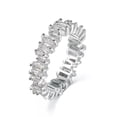 thumbnail image 5 of 6 Color Irregular Cz Band Women's Stainless Steel Wedding Silver Ring Size 6-9, 5 of 8