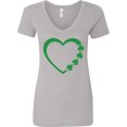 thumbnail image 3 of Inktastic Green Shamrock Heart St Patrick's Day Women's V-Neck T-Shirt, 3 of 5