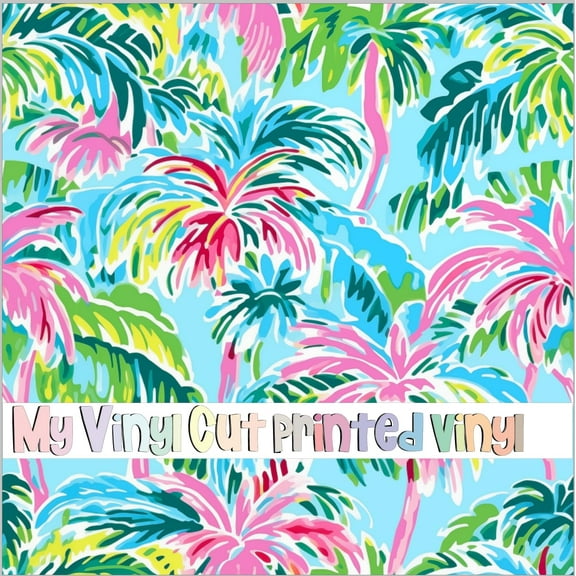 Printed Adhesive Vinyl Preppy Beach H Pattern Permanent Adhesive (XL Scale)