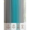 thumbnail image 6 of Turquoise Grey Ombre Sheer Curtains 84 inches Long 2 Panels Set Gradient Color Sheer Window Curtain Rod Pocket Voile Drapes for Living Room/Bedroom, Each 52" W x 84" L, 6 of 7