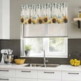 thumbnail image 5 of 2 Pack Valances for Windows, Sunflower Eucalyptus Window Valances for Living Room/Bedroom/Bathroom, Farmhouse Weeping Botanical Linen Light Filtering Kitchen Curtain Valance 42"W x12" L, 5 of 9