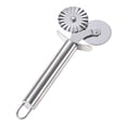 thumbnail image 1 of Tong Stainless Steel Double Wheel Pizza Cutter With Decorative Edge Kitchen Baking, 1 of 6