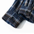 thumbnail image 4 of BiZtdJrK Men's Plaid Long Sleeve Shirts with Chest Pocket Big and Tall Button Down Shacket Jacket Going Out Tops, Navy, XXXXXL, 4 of 9