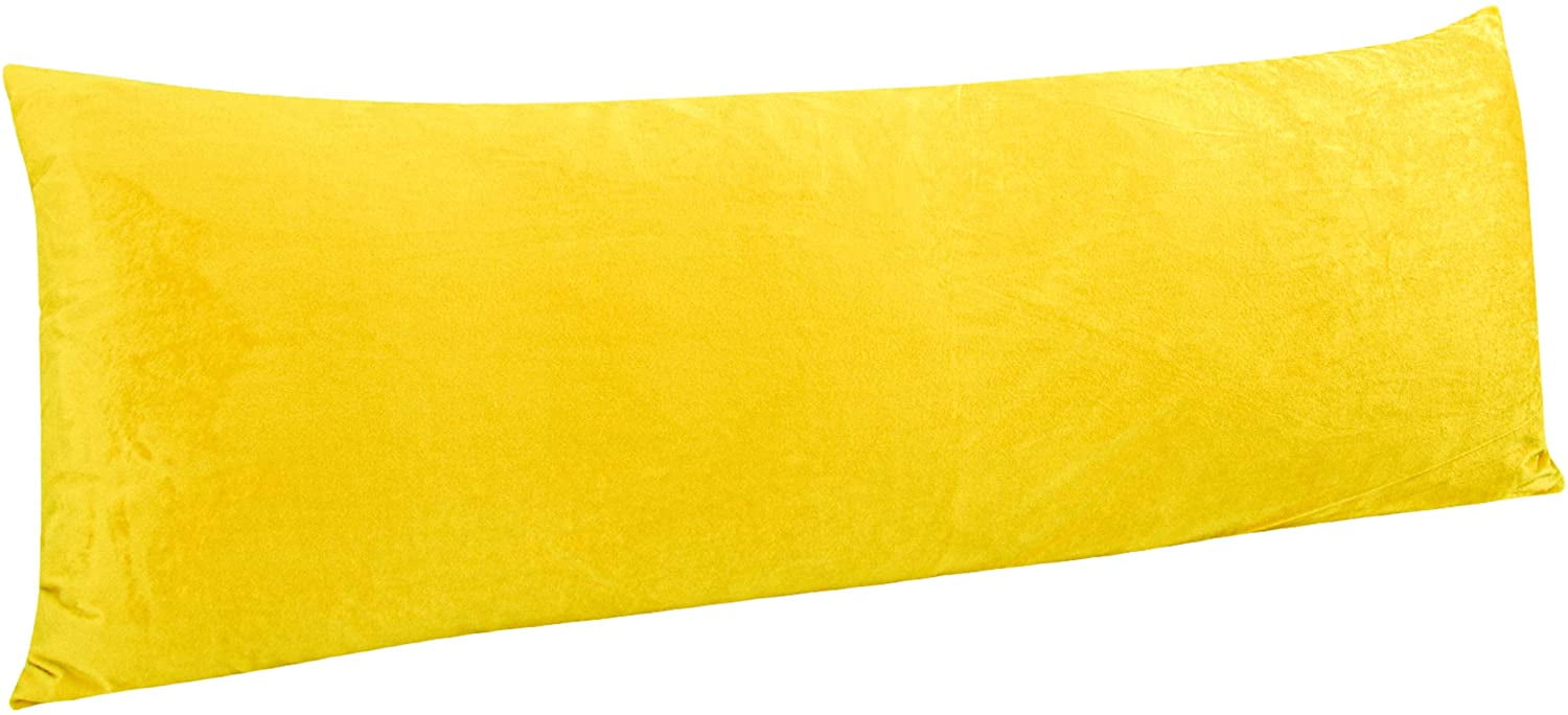 Zippered Velvet Body Pillow Cover, for Adults Pregnant Women Luxury Solid  Color Body Pillowcase, 20 x 54 Inches, Yellow - Walmart.com