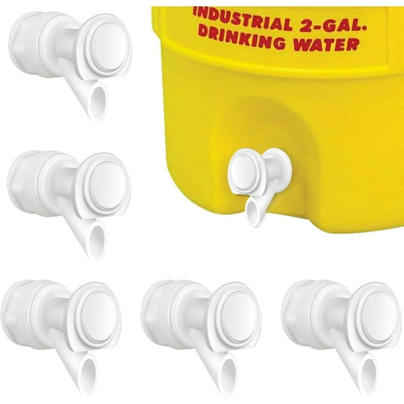5 Pack Push Button Spigot, Cooler Spigot Reusable Bottle Spigot Water Cooler Spigot Plastic Water Jug Spigot for Water Jugs Dispenser