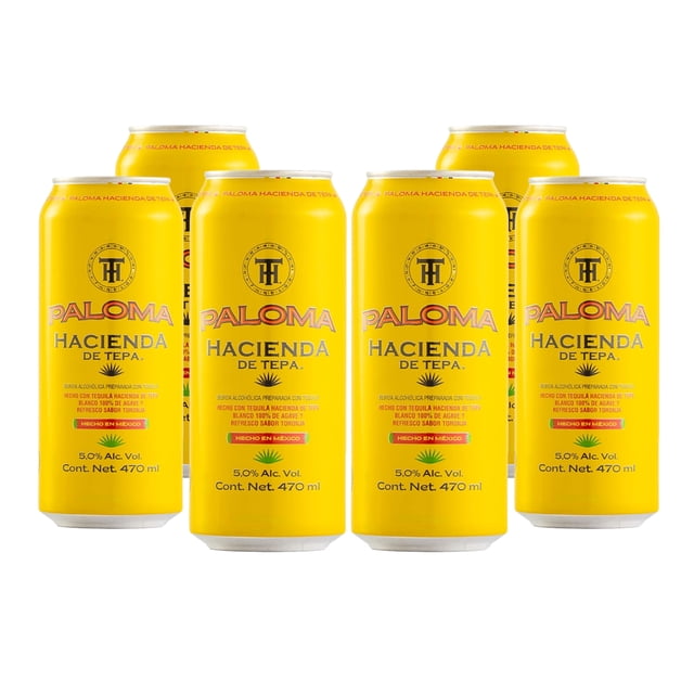 Six Pack Bebida Hacienda de Tepa Paloma 470 Ml Hacienda de Tepa Bebida Alcohólica Preparada