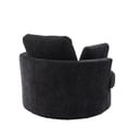 thumbnail image 7 of Swivel Accent Barrel Chair, 42.2" Modern Chenille Upholstered Oversized Arm Chair with 3 Removable Pillows and Metal Base 360 Degree Swivel Round Sofa Cozy Club Chair for Living Room, Black, 7 of 7