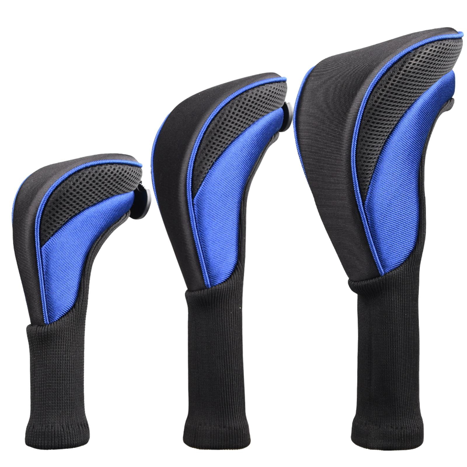 funtasica Golf Club Head Cover 1, 3 4 5 7 X Driver Fairway Woods Headcovers, Hybrid Head Cover Set with Interchangeable Tags Fits Fairway And Driver Clubs , New Blue, L