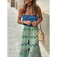 thumbnail image 2 of Rdhnmea Women Flowy Boho Skirt Printed Ruffled Hem Summer Skirt for Beach, 2 of 5
