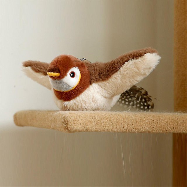 Cat Catnip Toys for Cats Flapping Catnip Toys Vivid Chirping Simulation Bird Interactive Toy,C