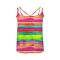 thumbnail image 4 of Womens Tank Tops 2025 Sleeveless Round Neck Court Lock Casual Printed Camisole Tank Hot Pink S, 4 of 5