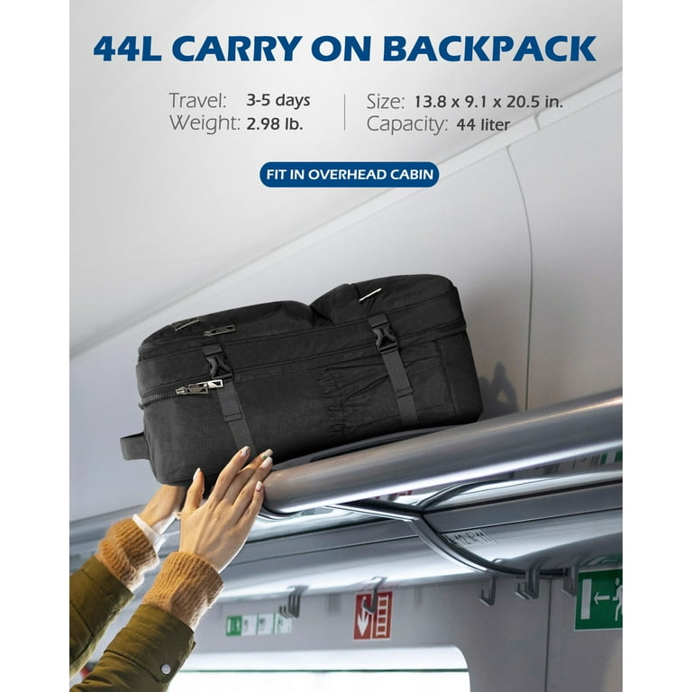 Carry-On Travel Backpack (44L) Hynes Eagle Black - Walmart.com Carry-On Travel Backpack (44L) Hynes Eagle Black - Walmart.com