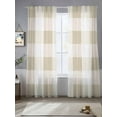 thumbnail image 2 of Beige Plaid Sheer Curtains 96 Inch Length 2 Panels Set for Living Room/Bedroom, Spring Summer Farmhouse Buffalo Checkered Curtain Sheers Drapes Rod Pocket Curtains Window Treatment Set 52''x96''x2, 2 of 7