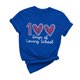 thumbnail image 1 of Camiseta de Cuello Redondo de Manga Corta Impresa para las Mujeres, Estiramiento 95% Poliéster 5% Blusa Casual de Spandex para Uso Diario Y Casero, 1 of 3