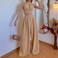 thumbnail image 1 of Conjunto de pantalón de 2 piezas para mujer, chaleco de cintura alta, pantalón largo, cuello alto, traje de vacaciones FLhrweasw Para estrenar, 1 of 7