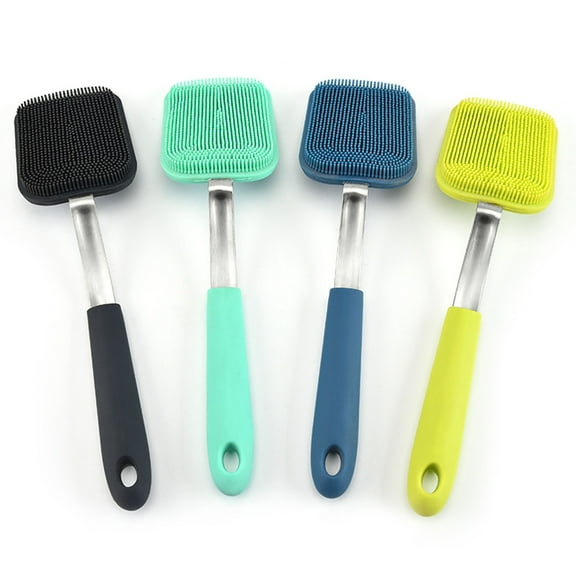 BVXEEP Dish Brush, Kitchen Gadgets Hanging Silica Gel Cleaning Brush Kitchen Degreasing Dishwashing Brush Handle Pot Washing Brush