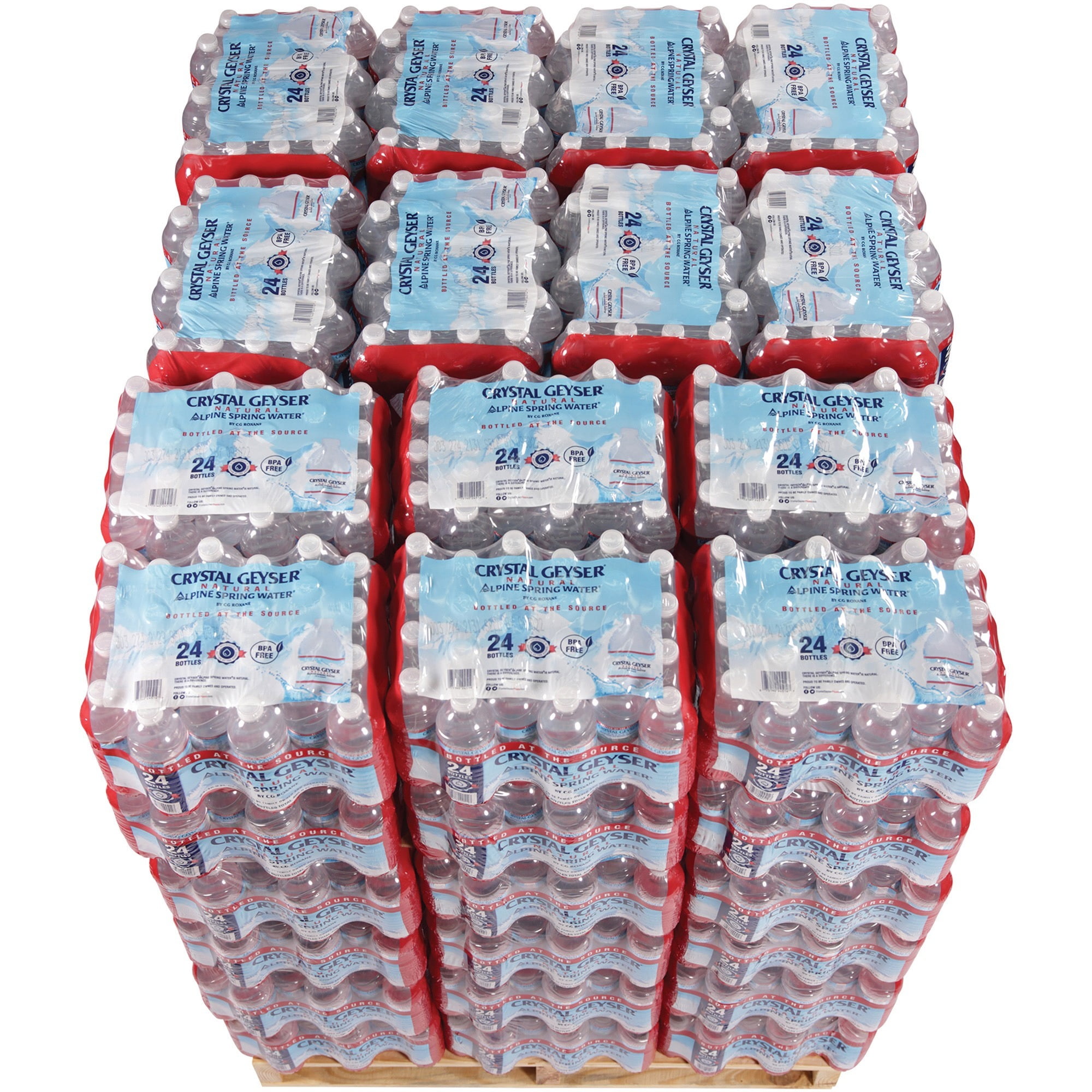 Crystal Geyser Natural Alpine Spring Water, 16.9 Oz Bottle, 24/Case, 84 Cases/Pallet