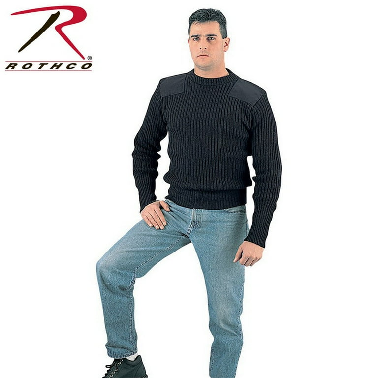 Black wool commando sweater cheap