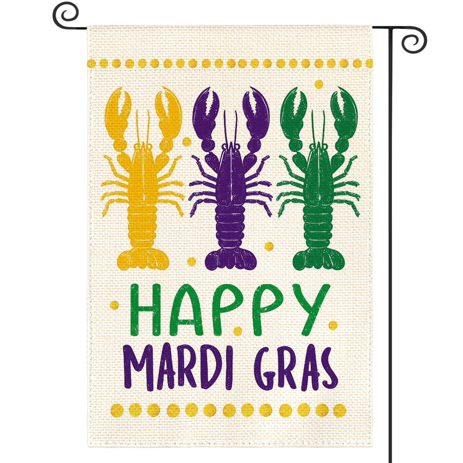 Bandera De Mardi Gras Anley 3x5 Pies | Poliéster Resistente A UV | Cabezal De Lienzo Y Doble Costura | Color Vivo, Ideal Para Decoración De Carnaval