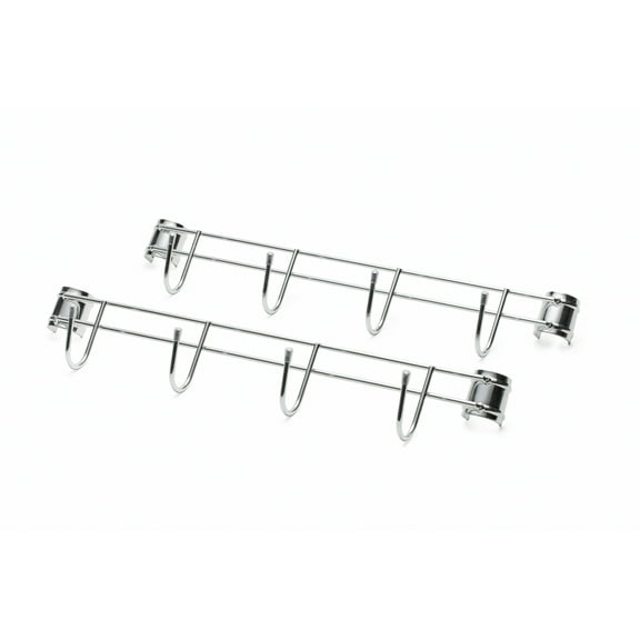 HSS Steel Side Bar with 4 Hooks 18" Wide Fits 1" Pole Diameter Chrome 2-Pack, Hardware