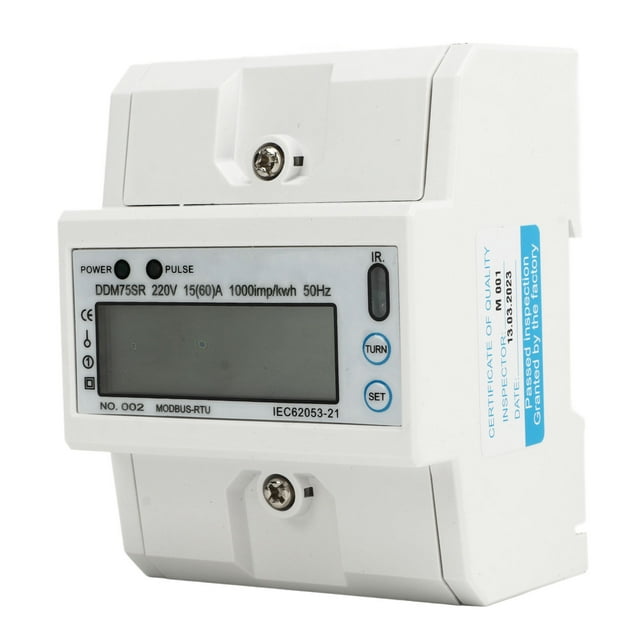 Medidor de energía digital Monofásico Eléctrico LCD Kwh Vatímetro Probador de consumo de energía 4P RS485 Riel DIN 15‑60A DC220V