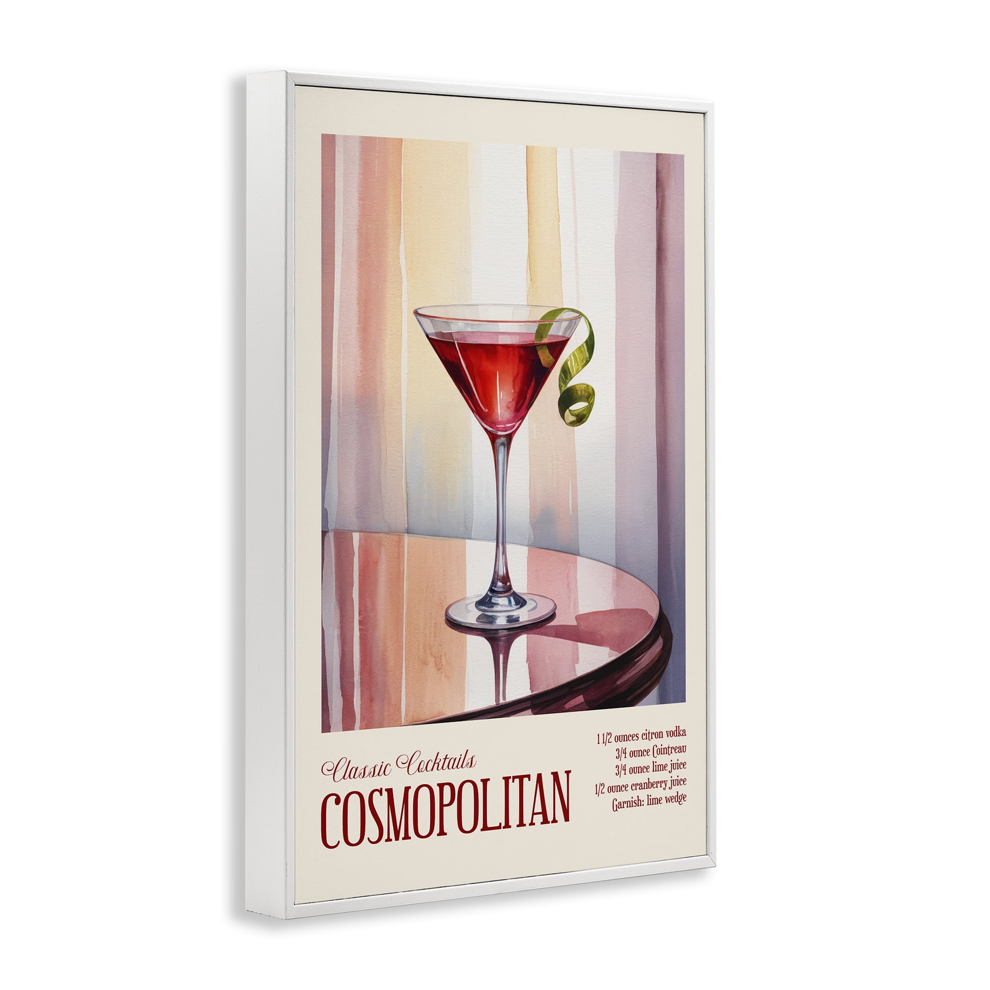 Stupell Industries Cosmopolitan on Reflective Table White Framed Giclee Art, design by Andreas Magnusson