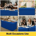 thumbnail image 6 of decorUhome Spandex Tablecloth 2 Pack, Fitted Stretch Table Cloth for 6FT Rectangle Tables, Waterproof Washable Table Cover for Event, Wedding, Banquet & Parties (Blue, 72Lx30Wx30H Inch), 6 of 8