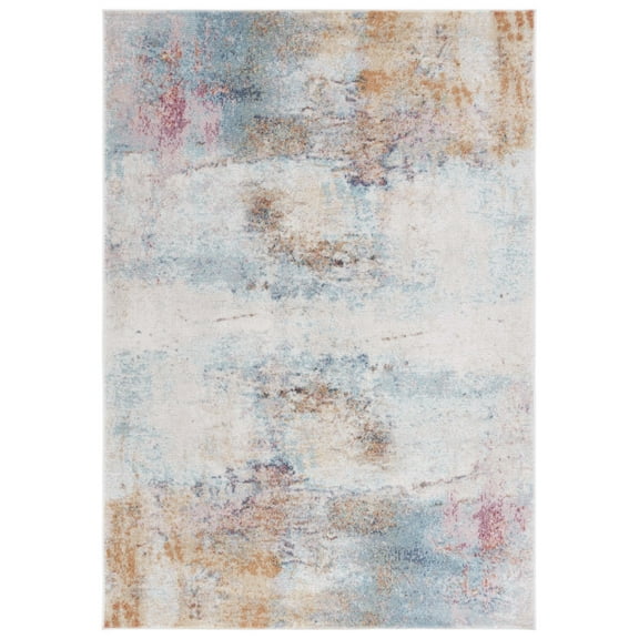 SAFAVIEH Phoenix Basil Abstract Area Rug, Aqua/Gold Rose, 8' x 10'