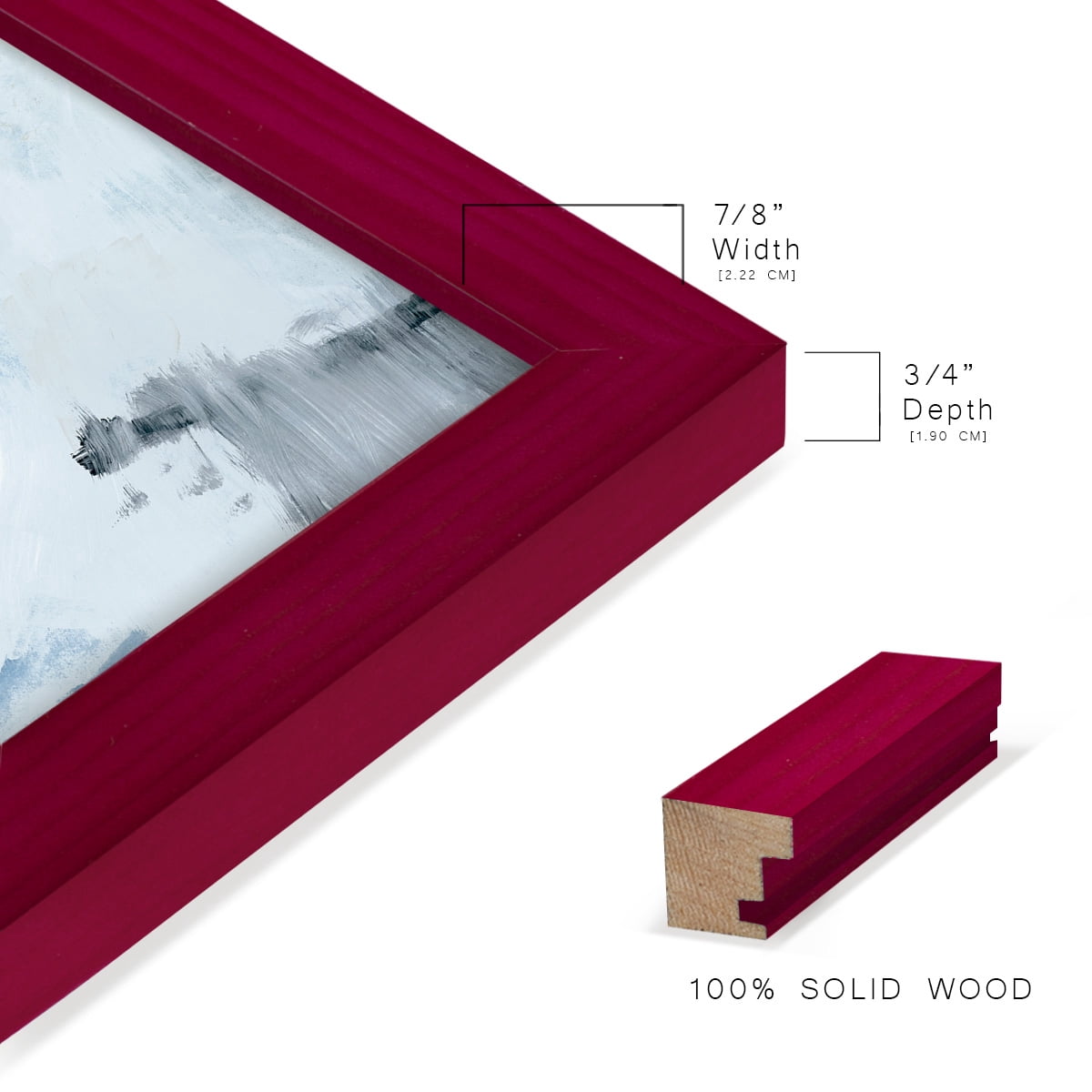 Welle I - Framed Print w/glass - Cherry Red