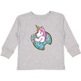 thumbnail image 3 of Inktastic Unicorn Donut Boys or Girls Long Sleeve Toddler T-Shirt, 3 of 5