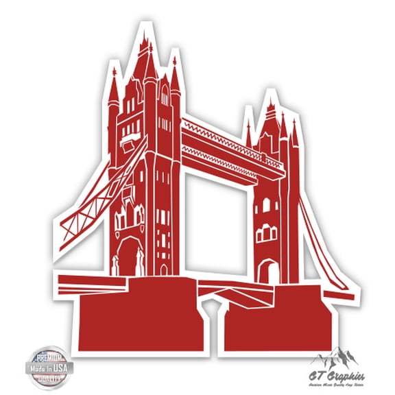 London Bridge Famous Landmark Travel - 3" Vinyl Sticker - For Car Laptop I-Pad Phone Helmet Hard Hat - Waterproof Decal