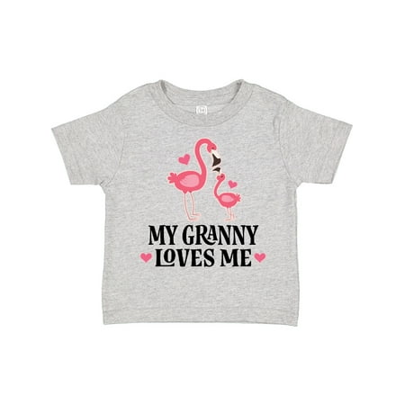 

Inktastic Granny Loves Me Flamingo Girls Gift Toddler Toddler Girl T-Shirt