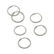 Kiewfjdk Sterling Silver Earrings | 12mm Mini Hoops | 3 Pairs (BE3P12SP)