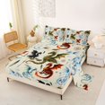 thumbnail image 2 of Homewish Wild Dragon Bed Sheets,Vintage Animals Full Size Sheets,Beige,4 Pieces,1 Flat Sheet, 1 Fitted Sheet and 2 Pillowcases, 2 of 6